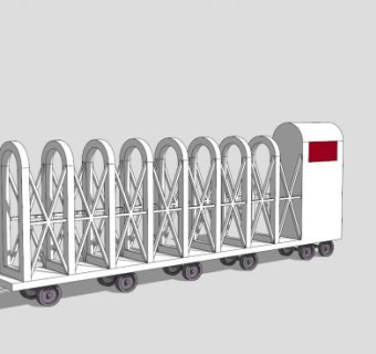 小区自动伸缩门SU模型下载_sketchup草图大师SKP模型
