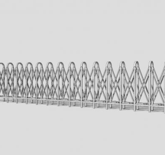 公司自动伸缩门栏杆SU模型下载_sketchup草图大师SKP模型
