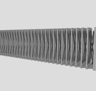 公司小区门卫自动伸缩门SU模型下载_sketchup草图大师SKP模型