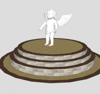 小天使雕塑雕像景观SU模型下载_sketchup草图大师SKP模型