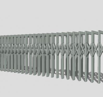 小区门卫电动伸缩门栏杆SU模型下载_sketchup草图大师SKP模型