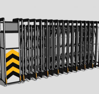 门卫自动伸缩门SU模型下载_sketchup草图大师SKP模型