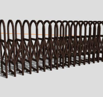 自动伸缩门栏杆SU模型下载_sketchup草图大师SKP模型