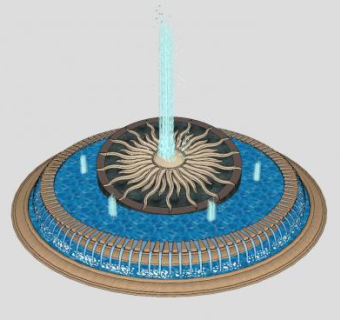 豪华大喷泉SU模型下载_sketchup草图大师SKP模型