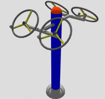 运动健身器材手转轮SU模型下载_sketchup草图大师SKP模型