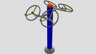 运动健身器材手转轮SU模型下载_sketchup草图大师SKP模型