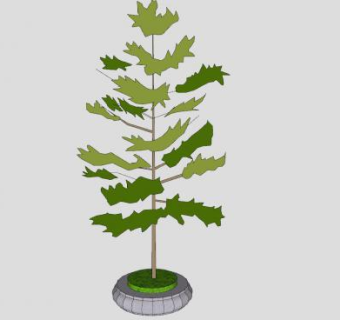 圆形石制树池SU模型下载_sketchup草图大师SKP模型