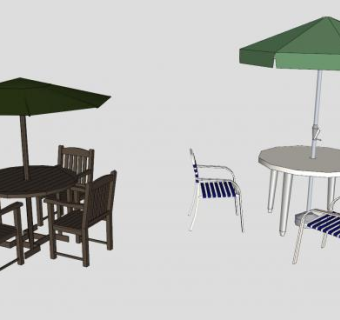 遮阳伞户外座椅商业街单品SU模型下载_sketchup草图大师SKP模型