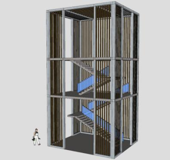 现代观景台观景楼SU模型下载_sketchup草图大师SKP模型