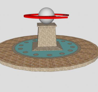 明珠雕塑景观小品SU模型下载_sketchup草图大师SKP模型