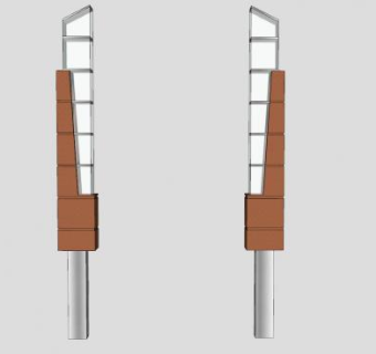 现代木制玻璃路灯SU模型下载_sketchup草图大师SKP模型