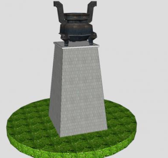 古鼎公园雕塑SU模型下载_sketchup草图大师SKP模型