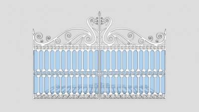 别墅铁艺大门口SU模型下载_sketchup草图大师SKP模型