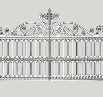 欧式铁艺入户大门SU模型下载_sketchup草图大师SKP模型