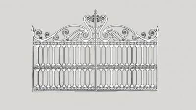 欧式铁艺入户大门SU模型下载_sketchup草图大师SKP模型