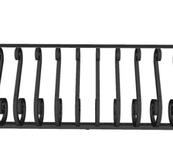 阳台护栏铁艺围栏SU模型下载_sketchup草图大师SKP模型