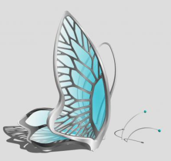 蝴蝶雕塑sketchup模型下载_sketchup草图大师SKP模型