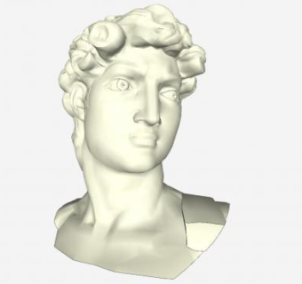 大卫头像雕像SU模型下载_sketchup草图大师SKP模型