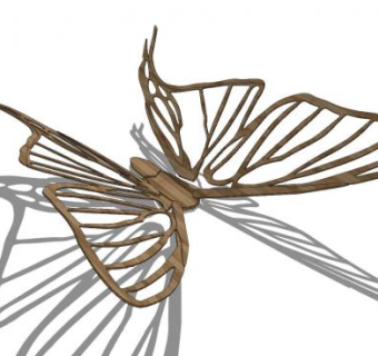 蝴蝶雕塑工艺品SU模型下载_sketchup草图大师SKP模型