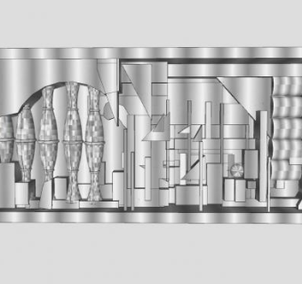 金属雕塑墙SU模型下载_sketchup草图大师SKP模型