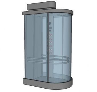 外部电梯透明电梯SU模型下载_sketchup草图大师SKP模型