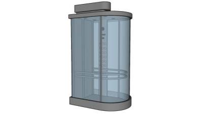 外部电梯透明电梯SU模型下载_sketchup草图大师SKP模型