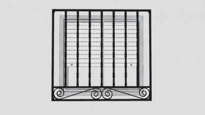 铁艺防盗网SU模型下载_sketchup草图大师SKP模型
