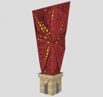 孔灯雕塑小品SU模型下载_sketchup草图大师SKP模型