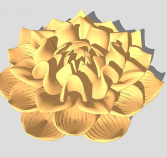 金色莲花雕塑SU模型下载_sketchup草图大师SKP模型