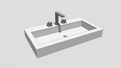 方形水龙头台盆洗手池SU模型下载_sketchup草图大师SKP模型