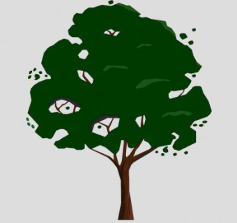 2D树植物SU模型下载_sketchup草图大师SKP模型