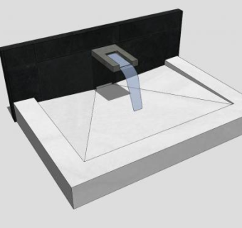 简约风格方形台盆洗手池SU模型下载_sketchup草图大师SKP模型