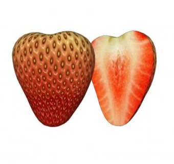 完整切半的草莓SU模型下载_sketchup草图大师SKP模型