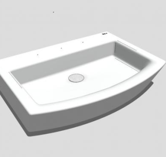 现代陶瓷面盆洗手池SU模型下载_sketchup草图大师SKP模型