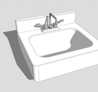 水龙头台盆洗手池SU模型下载_sketchup草图大师SKP模型