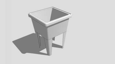 简约洗手台盆SU模型下载_sketchup草图大师SKP模型