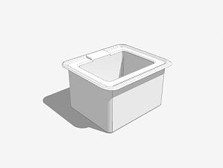 不锈钢洗手台盆SU模型下载_sketchup草图大师SKP模型