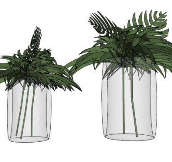 玻璃花瓶植物sketchup模型下载_sketchup草图大师SKP模型