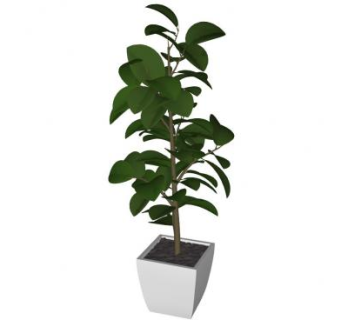 落地盆栽小花盆SU模型下载_sketchup草图大师SKP模型