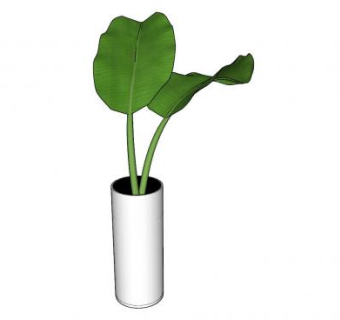 小花瓶植物SU模型下载_sketchup草图大师SKP模型