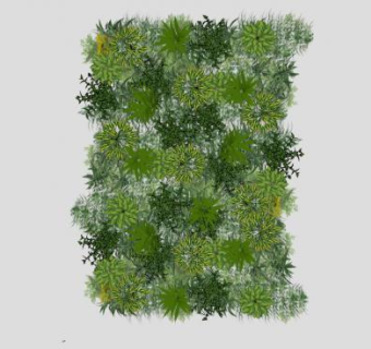 观赏绿植墙植物墙SU模型下载_sketchup草图大师SKP模型