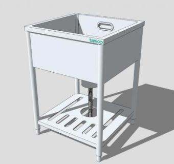 不锈钢台盆池SU模型下载_sketchup草图大师SKP模型