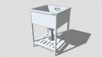 不锈钢台盆池SU模型下载_sketchup草图大师SKP模型