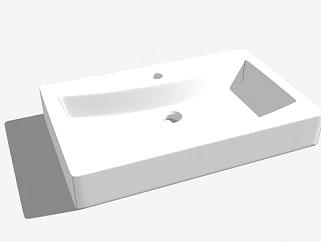 浴室<em>方形</em>台盆SU模型下载_sketchup草图大师SKP模型