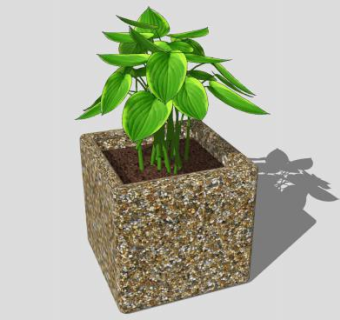 绿色植物花盆SU模型下载_sketchup草图大师SKP模型