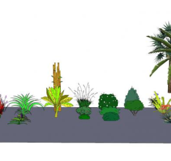 2D花草树木植物SU模型下载_sketchup草图大师SKP模型