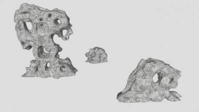 中式太湖石石头景石SU模型下载_sketchup草图大师SKP模型