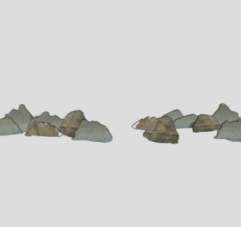 庭院中式景观片石SU模型下载_sketchup草图大师SKP模型