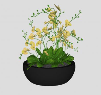 开花盆景植物SU模型下载_sketchup草图大师SKP模型