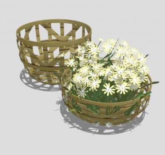 花篮竹筐SU模型下载_sketchup草图大师SKP模型